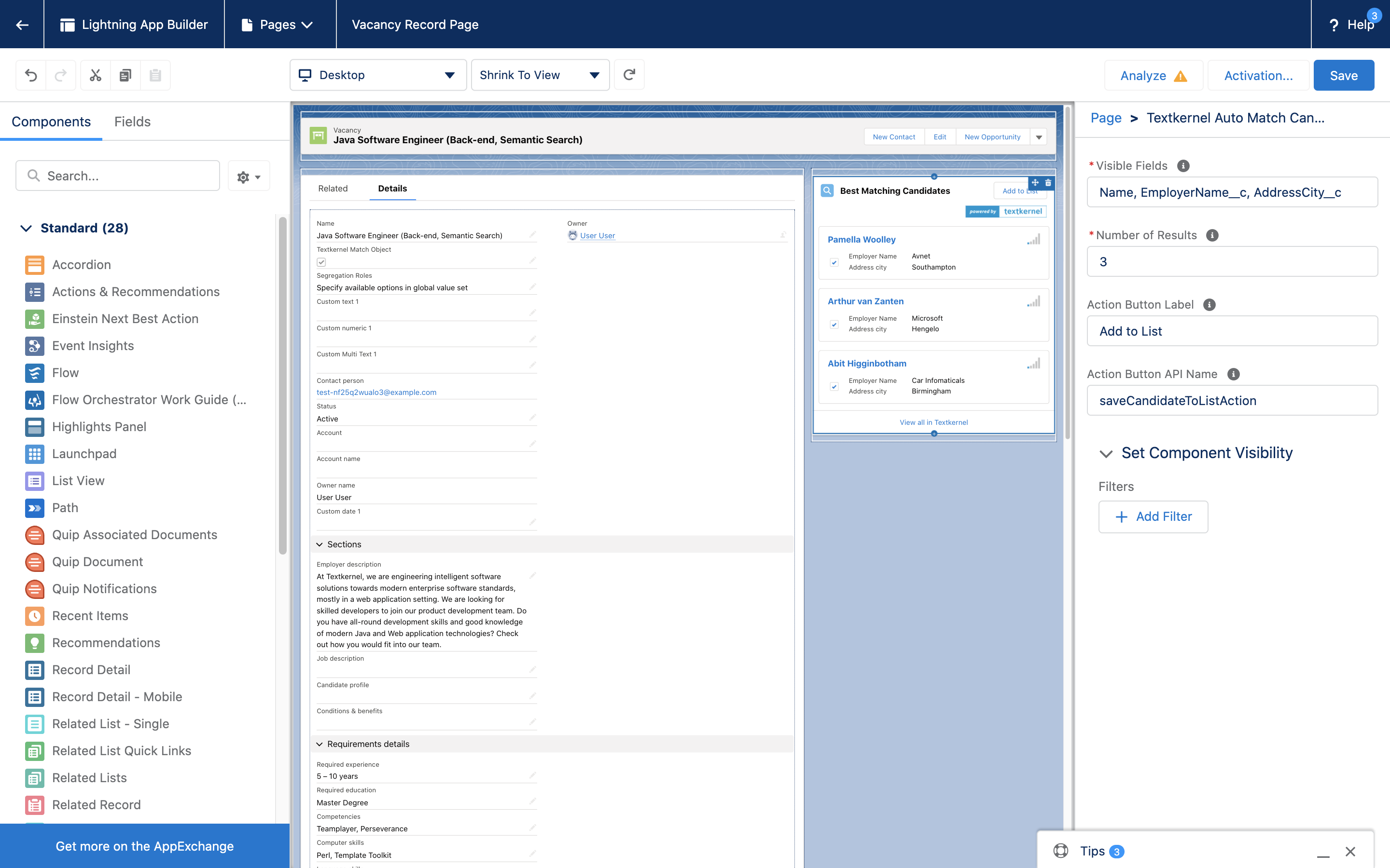 Configure Automatch Candidates