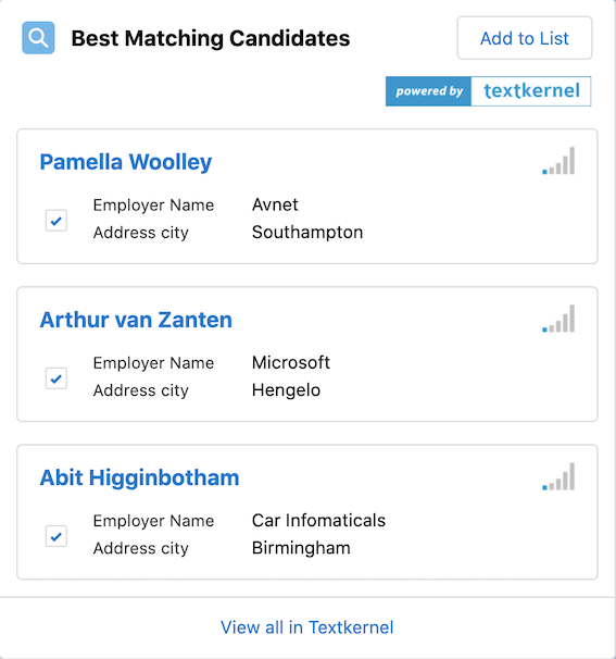 Automatch Candidates