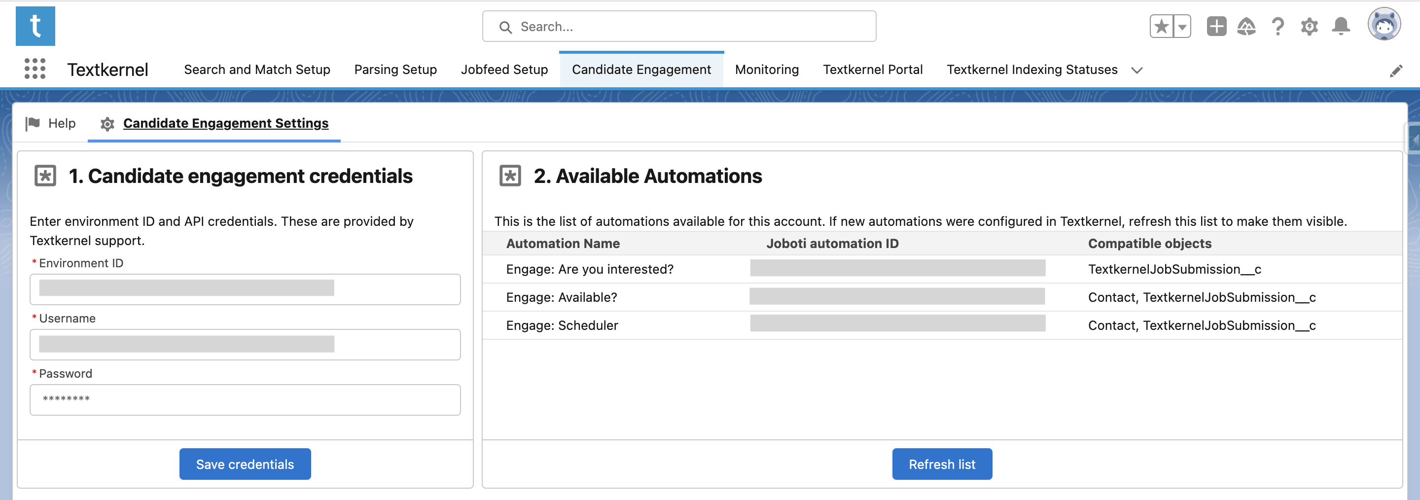 Candidate Engagement Settings